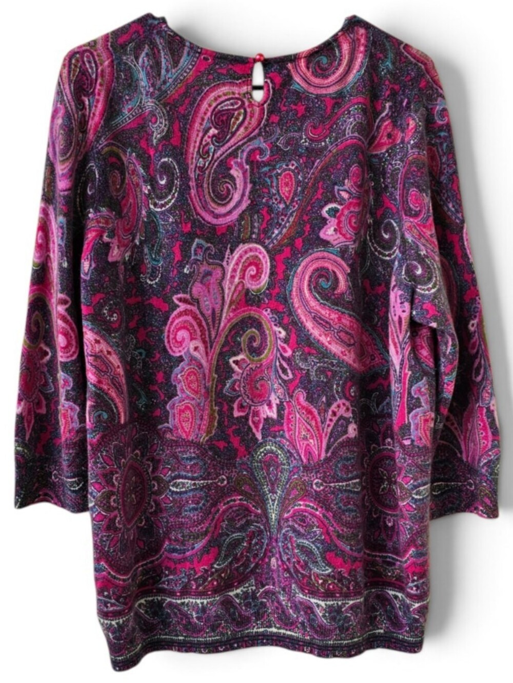 Talbots 100% Cashmere Paisley Floral Lightweight Sweater Size XL* - Picture 3 of 5